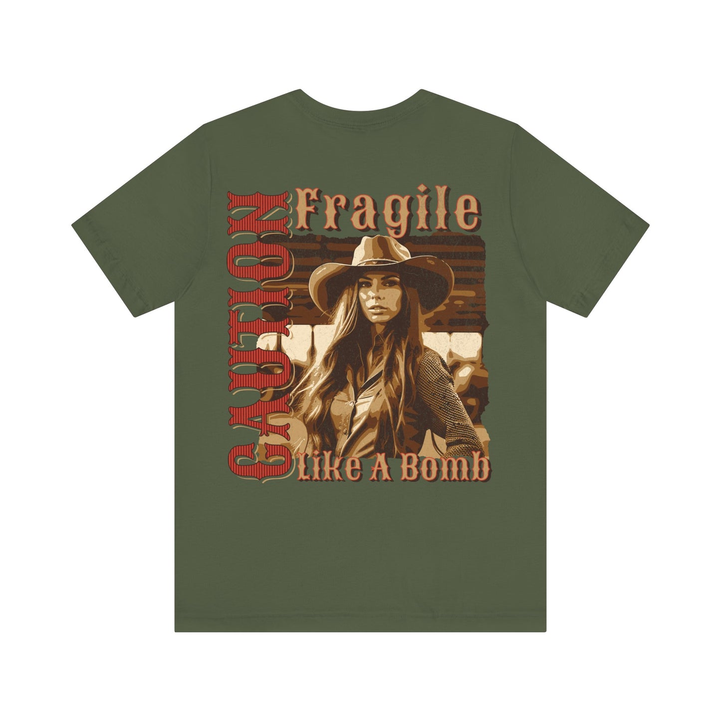 Jersey Short Sleeve Tee: Caution. Fragile Like a Bomb.