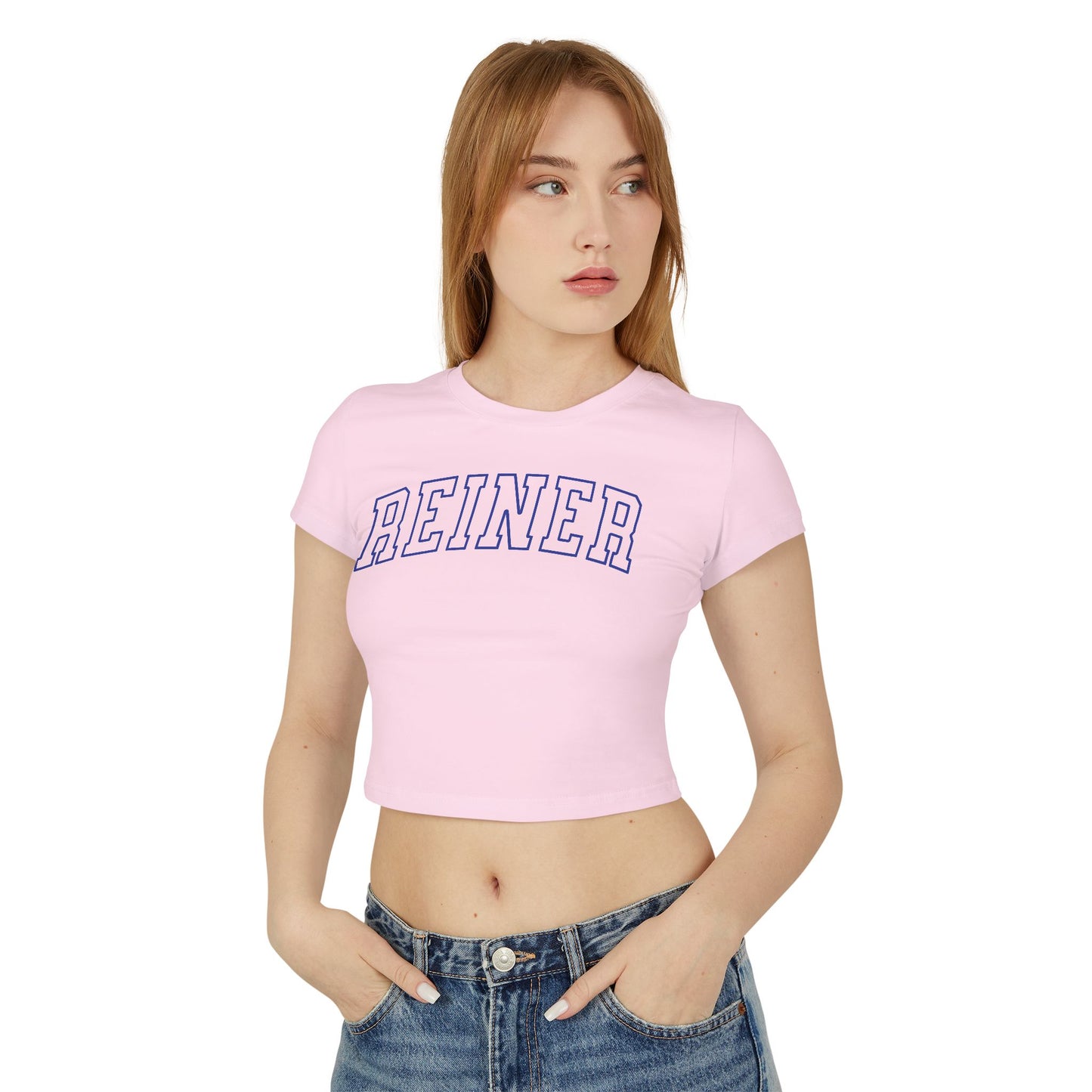 Crop Top Baby Tee: REINER (blue)