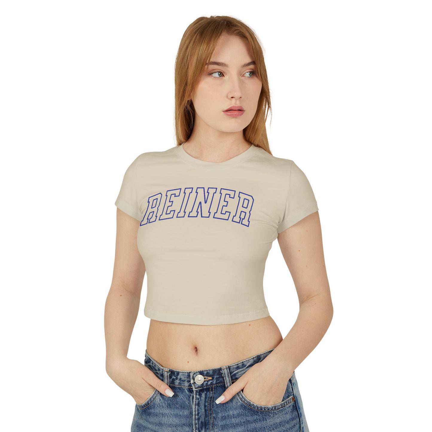 Crop Top Baby Tee: REINER (blue)