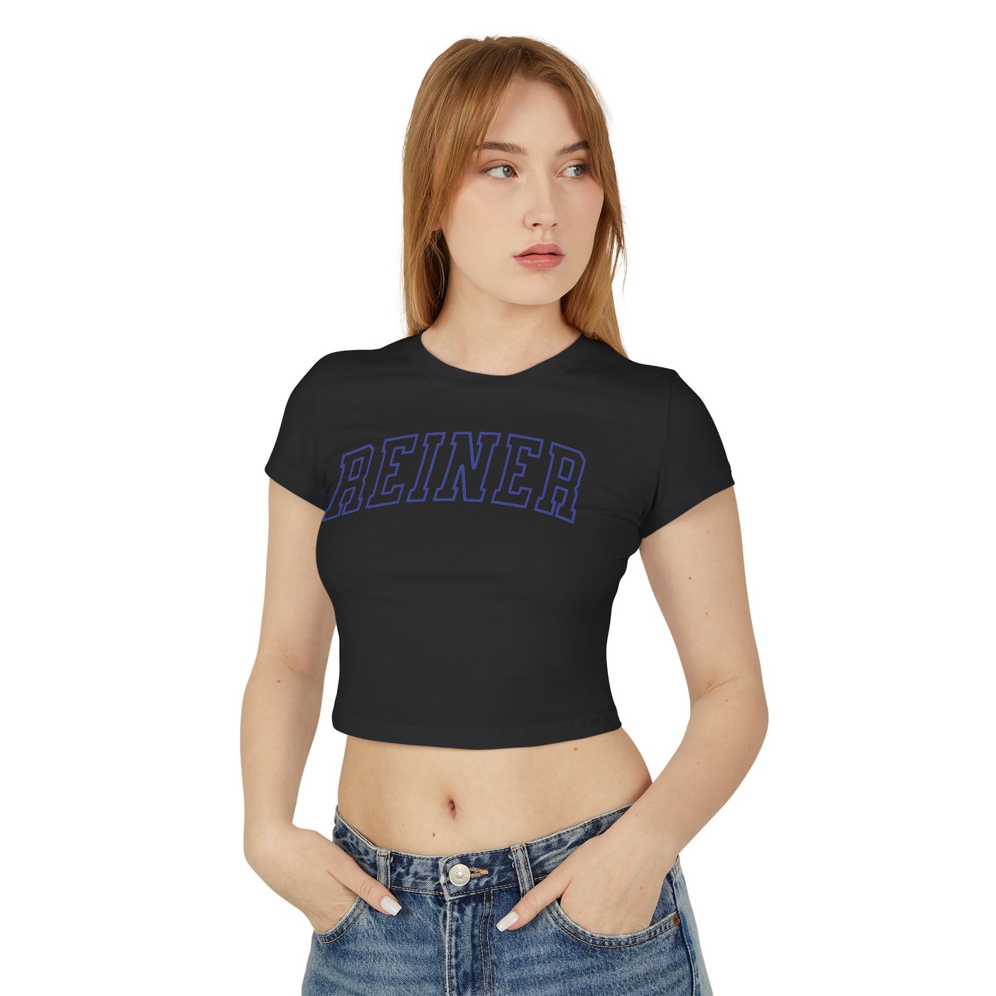 Crop Top Baby Tee: REINER (blue)