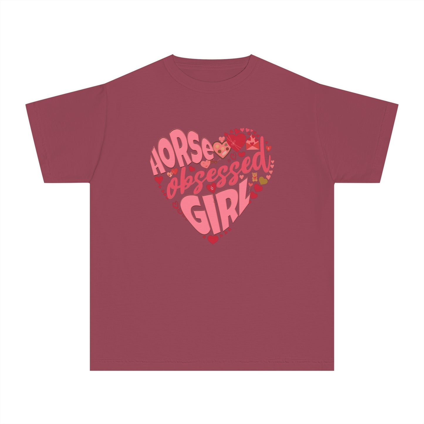 Youth Short Sleeve Tee: Horse Obsessed Girl
