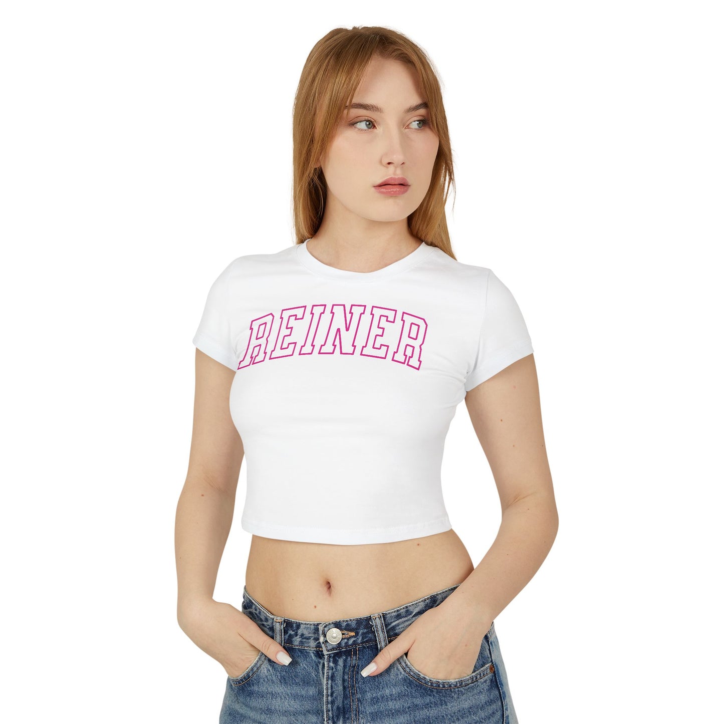 Crop Top Baby Tee: REINER (pink)