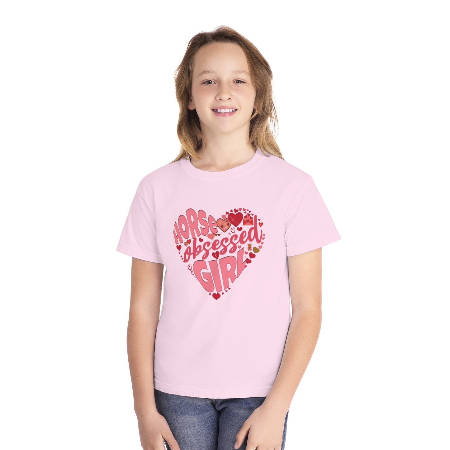 Youth Short Sleeve Tee: Horse Obsessed Girl