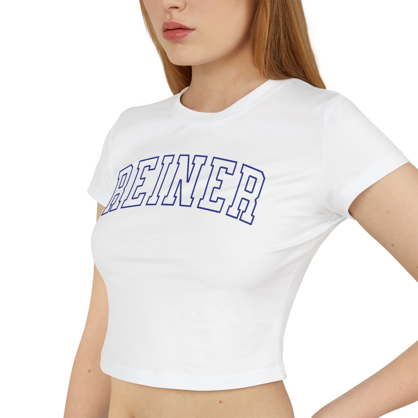 Crop Top Baby Tee: REINER (blue)
