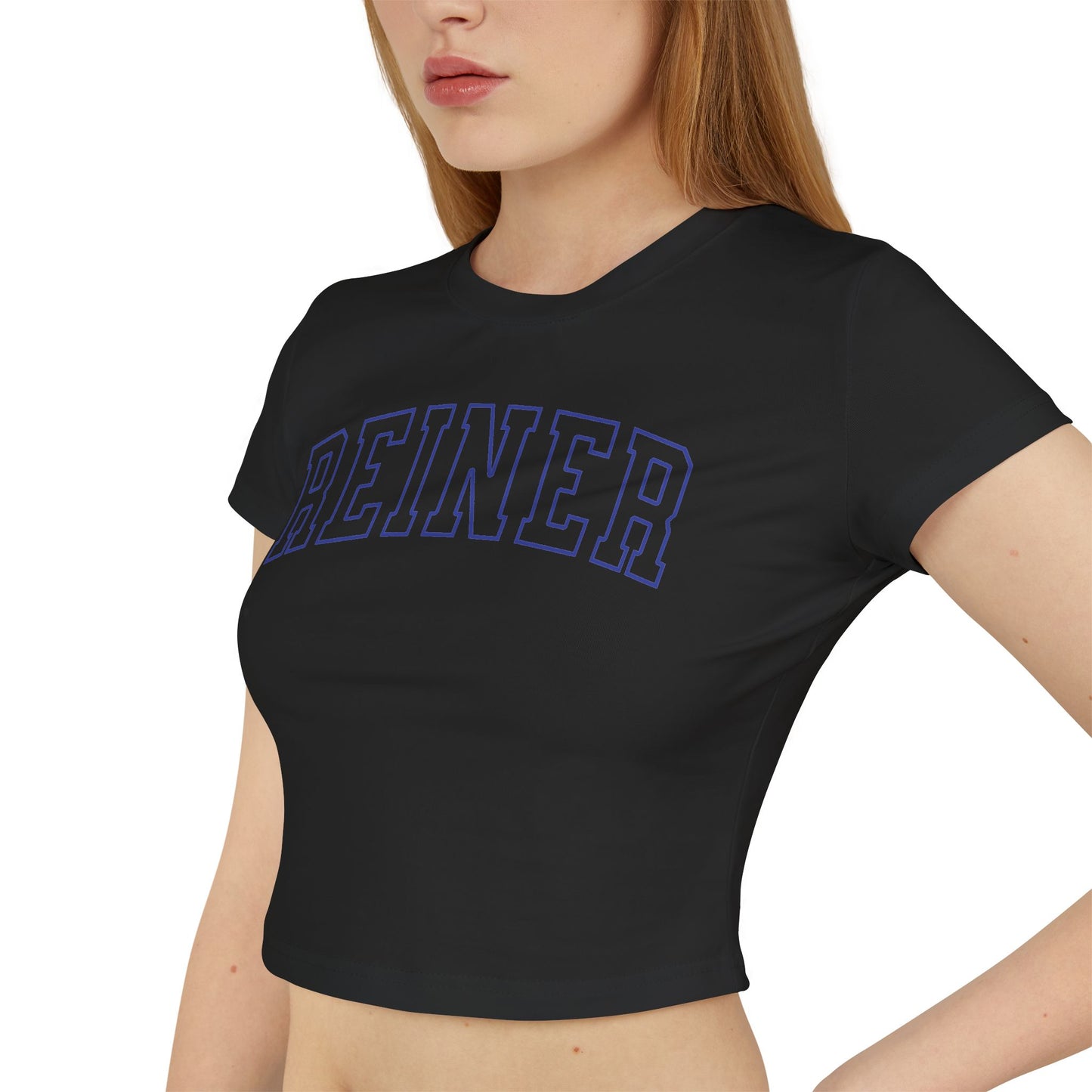 Crop Top Baby Tee: REINER (blue)