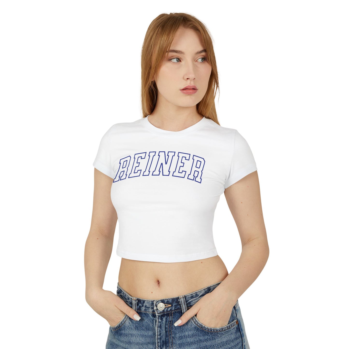 Crop Top Baby Tee: REINER (blue)