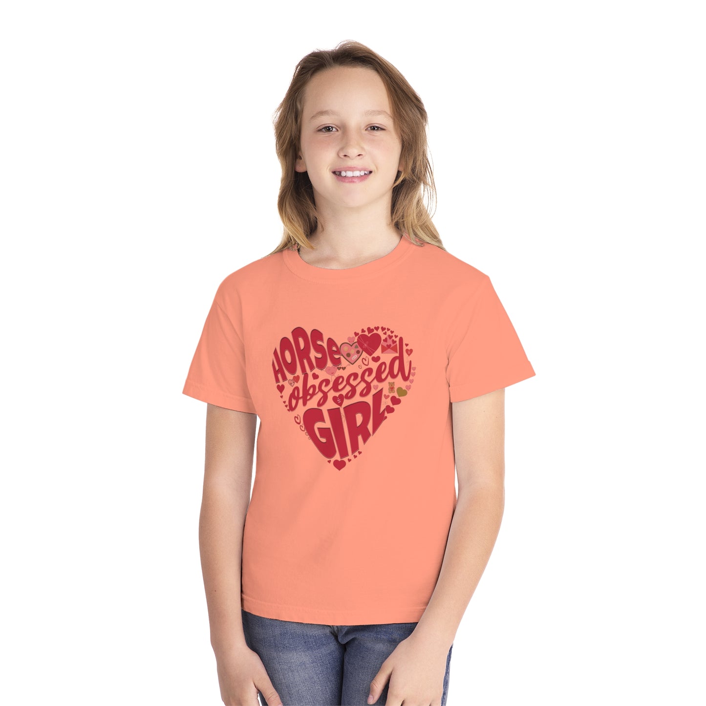 Youth Short Sleeve Tee: Horse Obsessed Girl