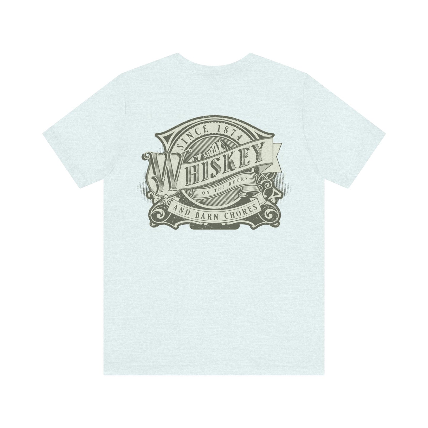 Jersey Short Sleeve Tee: Whiskey and Barn Chores