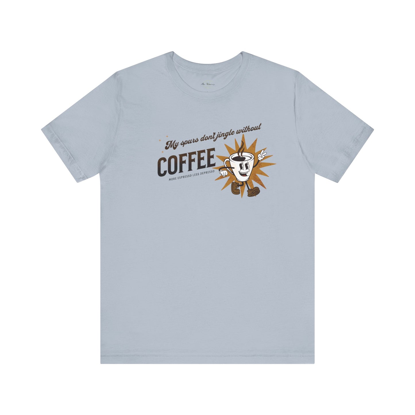 Jersey Short Sleeve Tee: Coffee & Spur Jingle