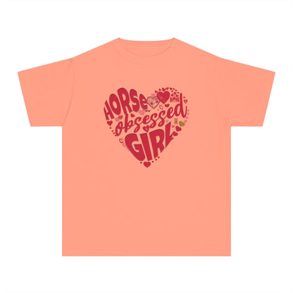 Youth Short Sleeve Tee: Horse Obsessed Girl