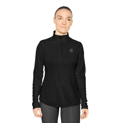 Ladies' Quarter-Zip Performance Pullover: Logo