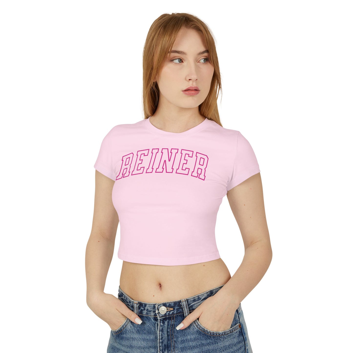 Crop Top Baby Tee: REINER (pink)
