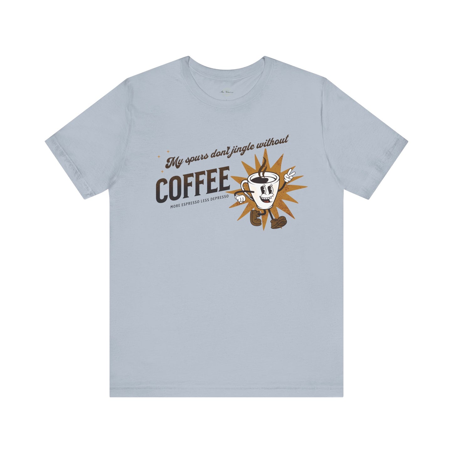 Jersey Short Sleeve Tee: Coffee & Spur Jingle
