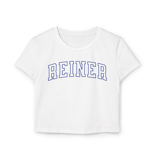Crop Top Baby Tee: REINER (blue)