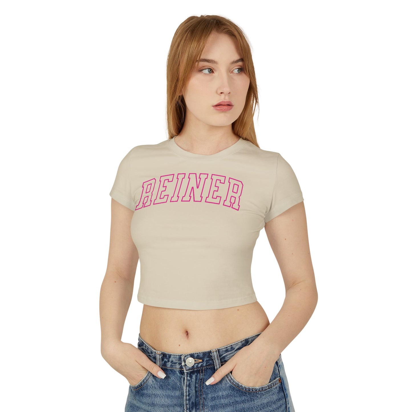 Crop Top Baby Tee: REINER (pink)