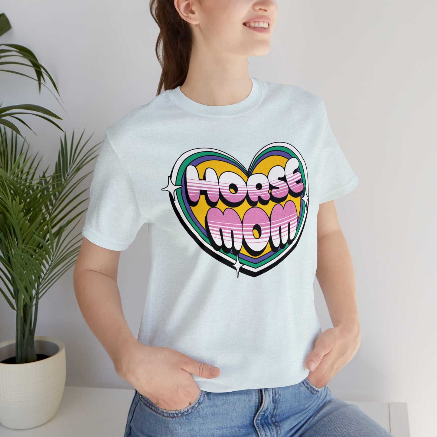 Jersey Short Sleeve Tee: Horse Mom Heart