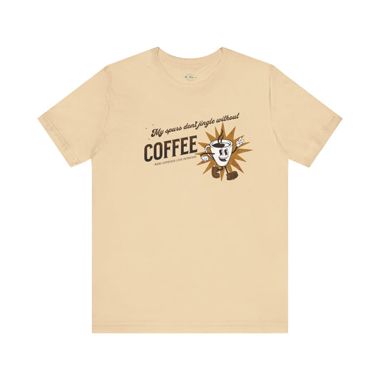 Jersey Short Sleeve Tee: Coffee & Spur Jingle