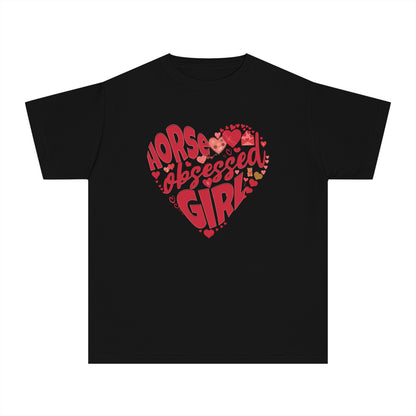 Youth Short Sleeve Tee: Horse Obsessed Girl