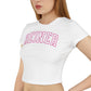 Crop Top Baby Tee: REINER (pink)