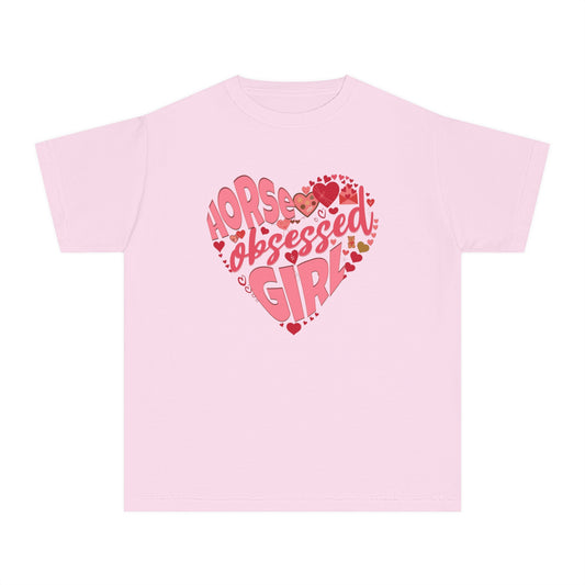 Youth Short Sleeve Tee: Horse Obsessed Girl
