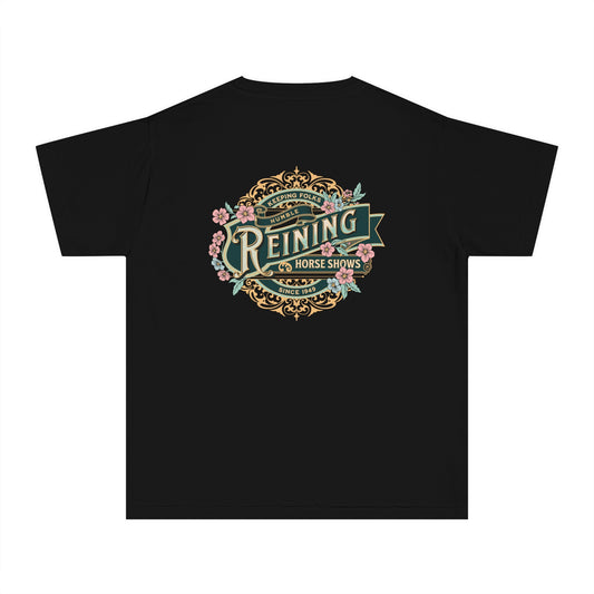 Youth Short Sleeve Tee: Reining. Keeping folks humble.